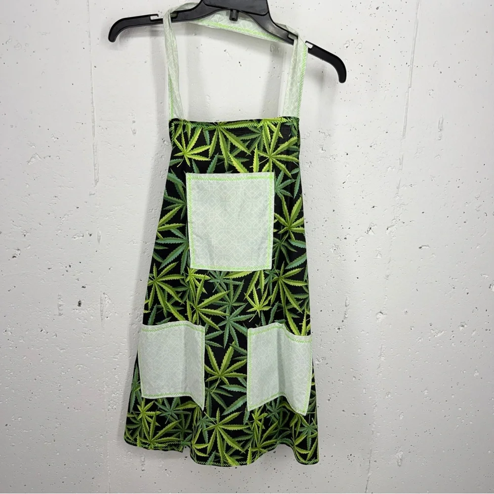 Lot of 3 Handmade Aprons 420 Floral Weeds Plants
